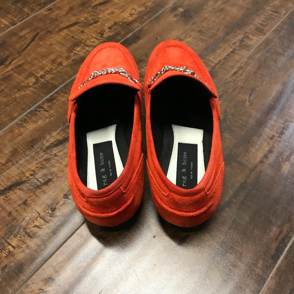 Rag & Bone Cooper Suede Red Loafer Shoes Sz 5-11 - Picture 5 of 8